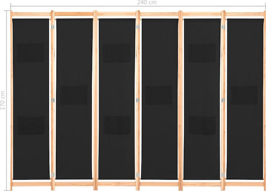 vidaXL Decorative Room Divider Wooden with 4 Panels 240x170cm