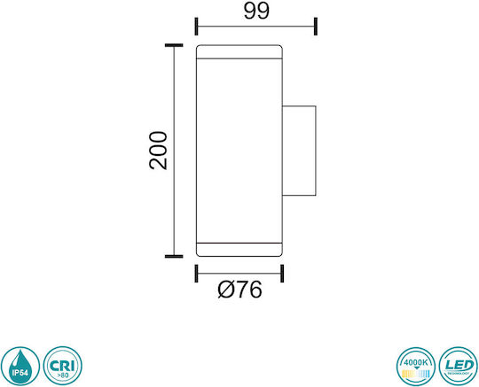 Spot Light Punkt LED 4W 4000K 7.6x9.9x20cm Spot Light Punkt LED 4W 4000K 7.6x9.9x20cm