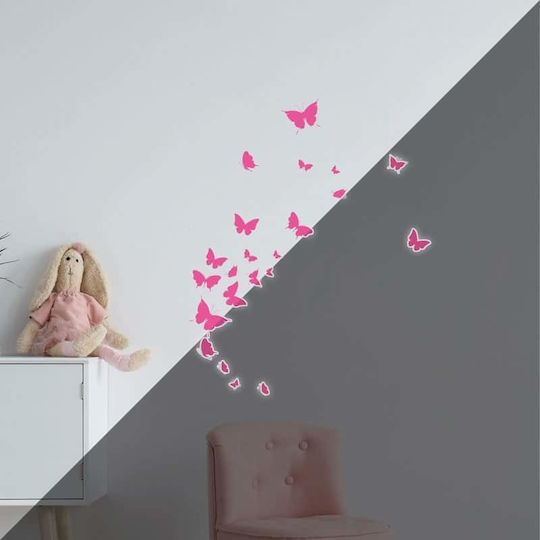 Ango Kinder Wandsticker Wand Leuchtend Butterflies 34x15cm 46Stück