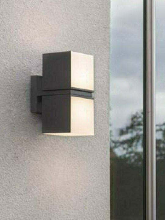 Lutec Cuba Wall-Mounted Outdoor Ceiling Light LED IP54 23W with Warm White Light Double Beam 21.3x14.7x10εκ.