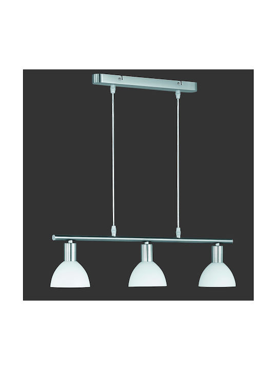 Trio Lighting Dallas Pendant Light Three-Light Rail for Socket E14, E.14 Silver