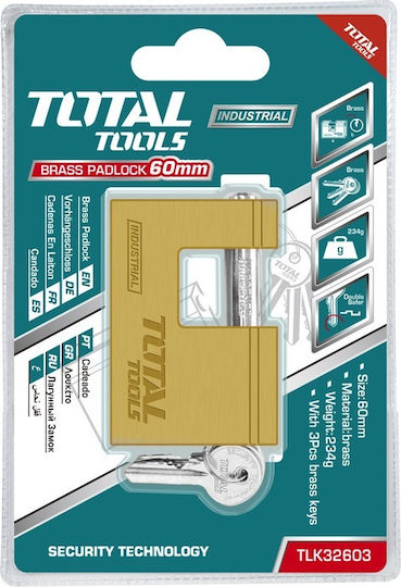 Total Stahl Vorhängeschloss Monoblock mit Schlüssel 60mm 1Stück