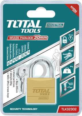 Total Stahl Vorhängeschloss Messing mit Schlüssel 30mm 1Stück