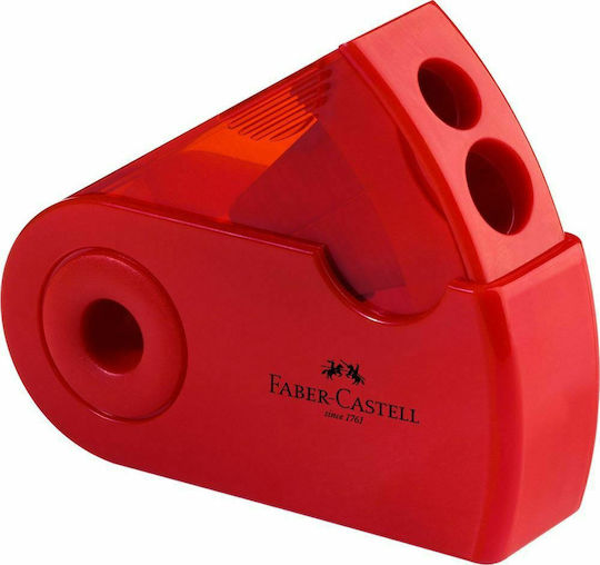 Faber-Castell Πλαστική Διπλή Ξύστρα (Διάφορα Χρώματα) 1τμχ