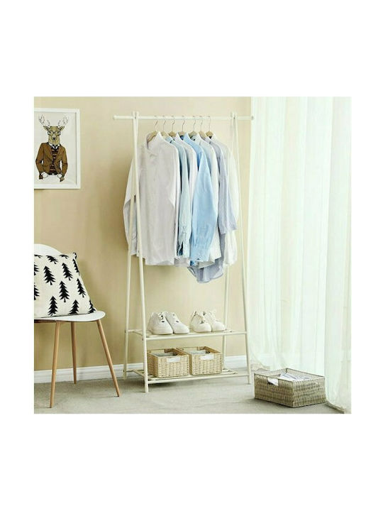 Songmics Floor Garment Rack made of Metal White 87.5x41x155cm