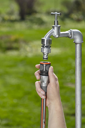 Gardena Premium 18255-20 Quick Connector Water Pipe for Hose 1/2" & 5/8" Gray