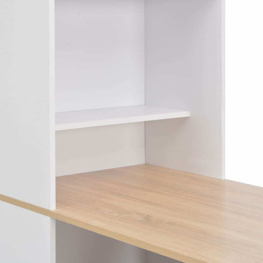 Table Bar Collapsible Wooden White 115x59x200cm