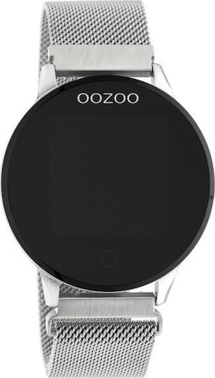 Oozoo Q00116 Stainless Steel 43mm Smartwatch με Παλμογράφο (Ασημί)