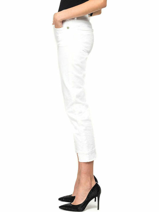 Maghy Hoch tailliert Damenjeans Weiß