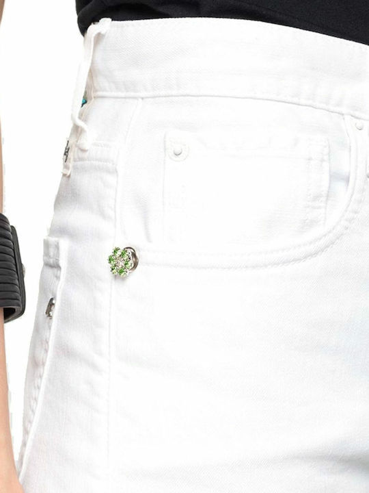 Maghy Hoch tailliert Damenjeans Weiß