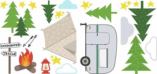 RoomMates Decor Детска стикерна за стена Стена Camping