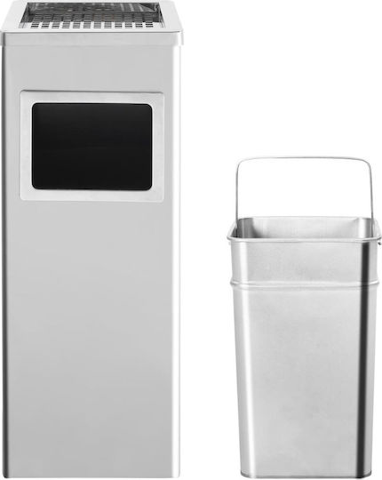 vidaXL Μεταλλικός Κάδος Απορριμμάτων 36lt Inox