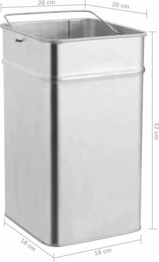 vidaXL Μεταλλικός Κάδος Απορριμμάτων 36lt Inox
