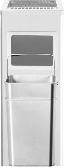 vidaXL Μεταλλικός Κάδος Απορριμμάτων 36lt Inox