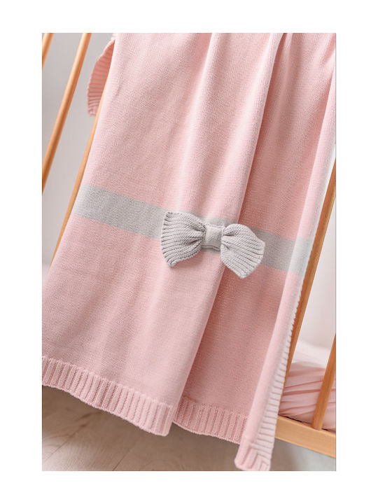 Bizzi Growin Blanket Nursery Swaddling Blankets Bow Pink 70x90cm
