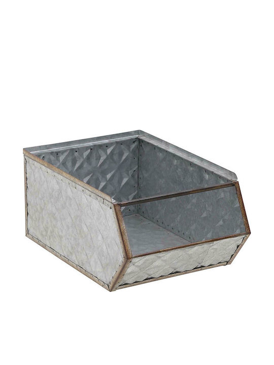 Inart Cutie Decorativă Metalic Silver/Grey 24.5x35x17cm