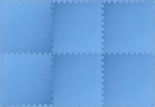 vidaXL EVA Gym Floor Puzzle Tatami Mat Blue 6pcs 60x60x1cm