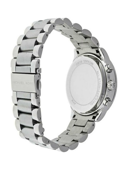 Michael Kors Camille Womens Watch 40mm Battery Chronograph With Silver Steel Bracelet