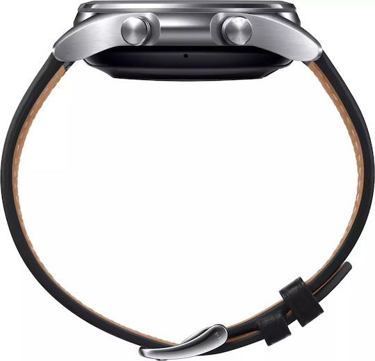Samsung Galaxy Watch3 Stainless Steel 41mm Αδιάβροχο με Παλμογράφο (Mystic Silver)