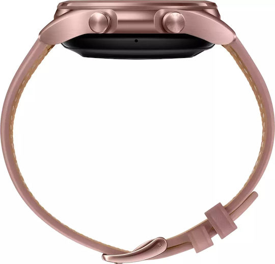 Samsung Galaxy Watch3 Stainless Steel 41mm Αδιάβροχο με Παλμογράφο (Mystic Bronze)