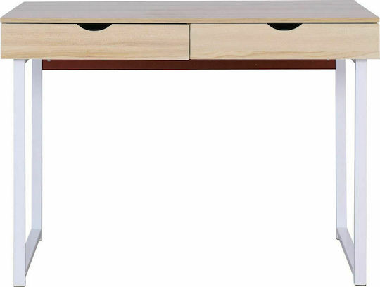 Schreibtisch Maple Holz Beigefarben mit Metallbeinen 100x48x75cm EΟ403,2A