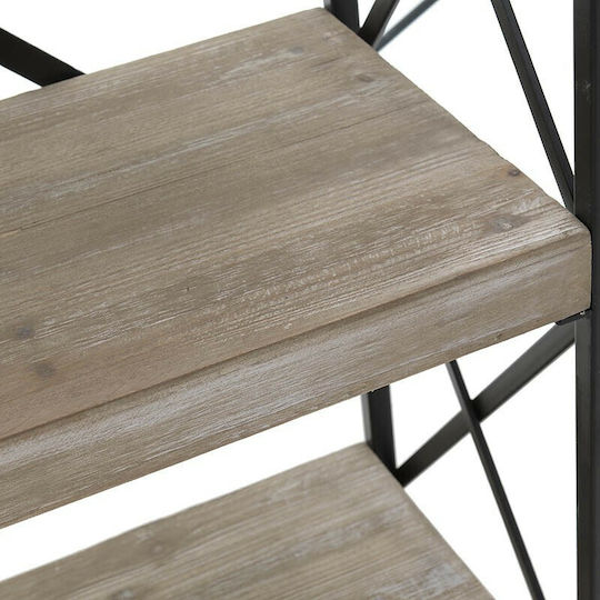 Bookcase Natural Black 101x31x165cm