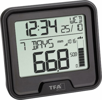 TFA Drop Digital Weather Station Wall Mounted / Tabletop Black