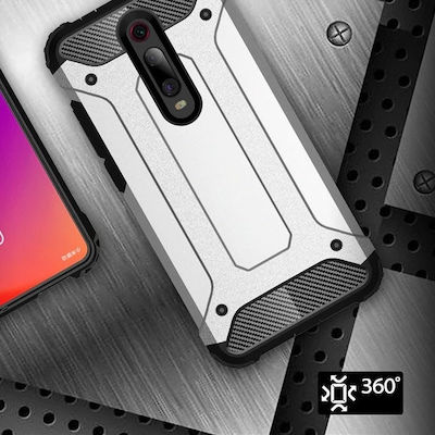 Hybrid Armor Tough Rugged Synthetic Back Cover Durable Silver (Redmi 8A)