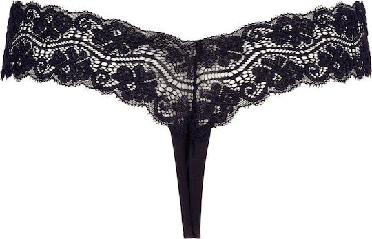 Cottelli Collection G-string with Stimulating Pearls Γυναικείο Sexy String Αυτοκινήτου Black