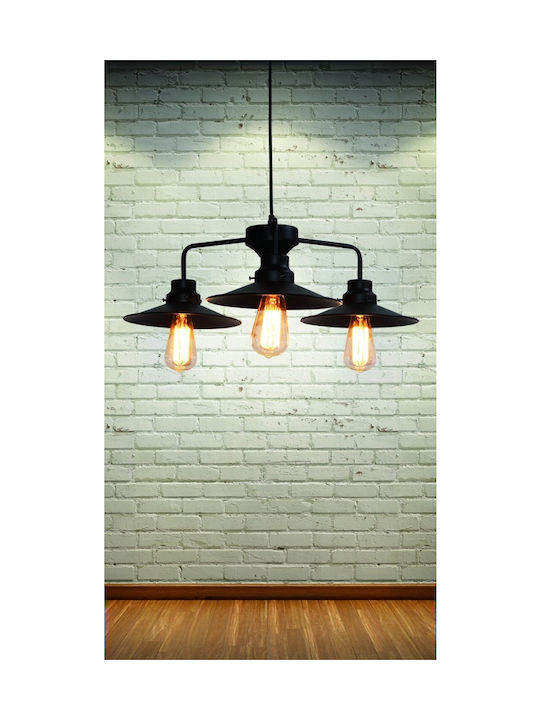 Home Lighting Dakar Pendant Light Three-Light for Socket E27 Black