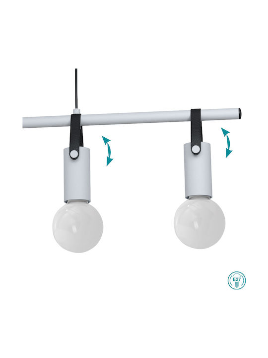 Eglo Apricale Hängend Kronleuchter Schiene für 4 Lampen E27 Gray