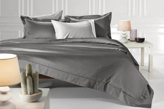 Guy Laroche Silky Σετ Μαξιλαροθήκες Oxford Anthracite 52x72εκ.