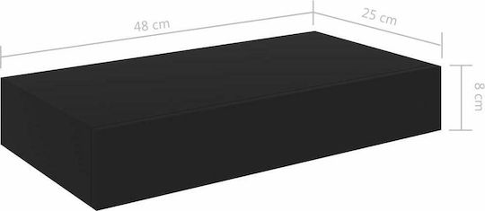 Стенен Черен Рафтове 48x25x8см