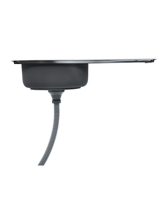 vidaXL Ένθετος Νεροχύτης Inox Brushed Μ75xΠ40cm Ασημί