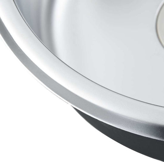 vidaXL Ένθετος Νεροχύτης Inox Brushed Μ42xΠ42cm Ασημί