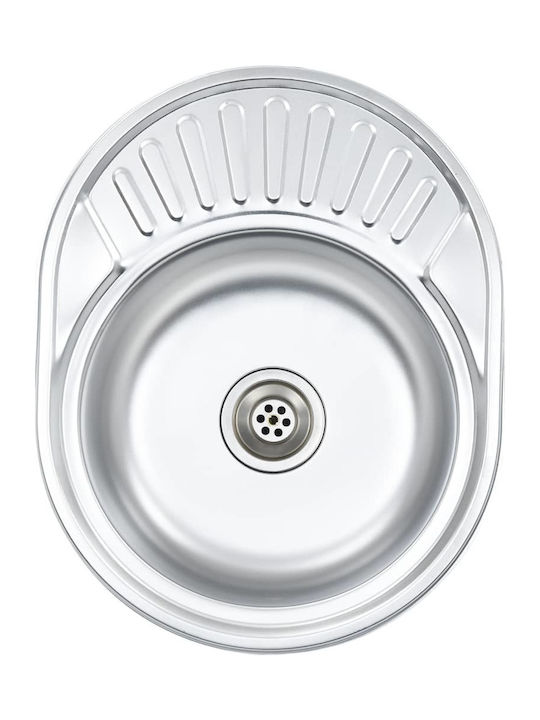 vidaXL Drop-In Sink Inox Satin W57xD45cm Silver