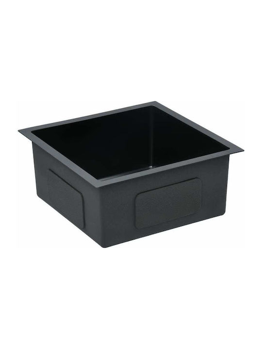 vidaXL Drop-In Sink Inox Brushed W44xD44cm Black