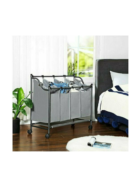 Songmics Металик Кош за Пране 35л 87.5x38.5x81см Сив
