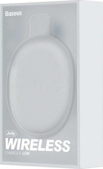 Baseus Ασύρματος Φορτιστής (Qi Pad) 15W Λευκός (Jelly)