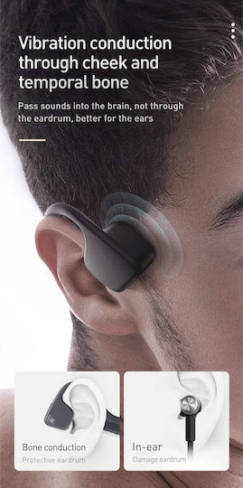 Baseus Covo BC10 Костна проводимост Bluetooth хендсфри Слушалки с Устойчивост на Пот Черен