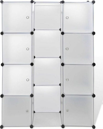 Triple Door Wardrobe White 115x37x150cm