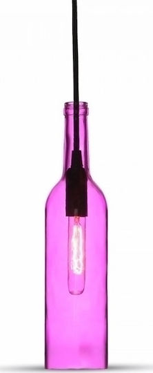 V-TAC Bottle Hängelampe Rosa mit Fassung E14, E.14 7.2x28x28cm.