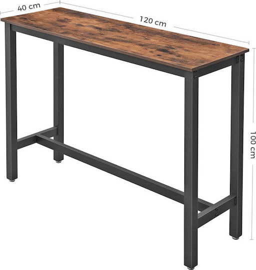Tisch Bar Holz mit Metallgestell Coffee 120x40x100cm