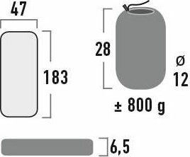 High Peak Texas Auto-umflare Single Substrat Camping 185x47cm Grosime 6.5cm în culoarea Negru 41003