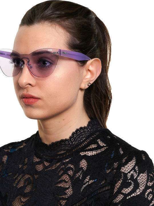 Victoria's Secret Women's Sunglasses with Purple Plastic Frame and Purple Lens