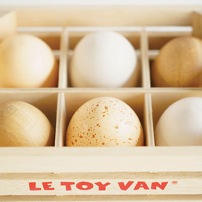 Le Toy Van Cooking Toy / Kitchen Utensils Καφάσι με Αυγά made of Wood for 3+ Years Old 6pcs TV190