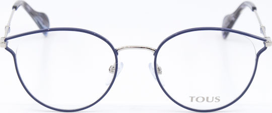 Tous Metal Eyeglass Frame Navy Blue VTO375 0E70
