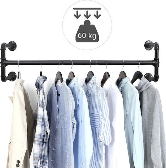 Songmics Wandhalterung Metall Schwarze 110x30x29.3cm 2 Stück