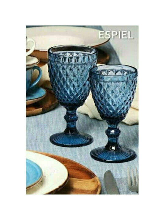 Espiel Tristar Ποτήρι Νερού από Γυαλί Blue Marine Κολωνάτο 280ml