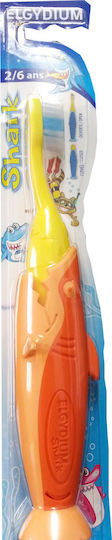 Elgydium Shark Βρεφική Οδοντόβουρτσα για 2+ Χρονών Πορτοκαλί / Κίτρινο